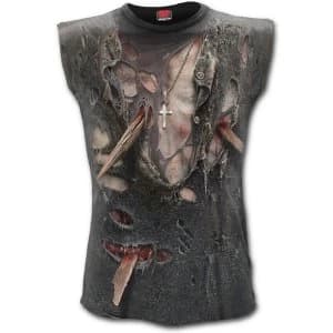 Zombie Wrap Allover Sleeveles Sleeveles Mens Medium T-Shirt - Black