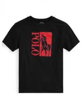 Ralph Lauren Boys Big Pony Polo T-Shirt - Black, Size 10-12 Years, M