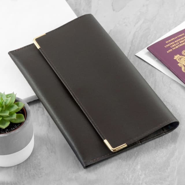 Treat Republic Luxury Leather Travel Organiser - Navy Wallets Standard Brown 38372505000