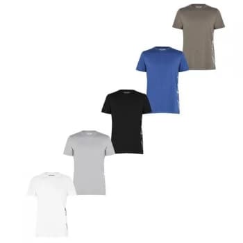 Jack and Jones 5 Pack Side Logo T-Shirts - Nv/Bg/Kh/Gr/Wht