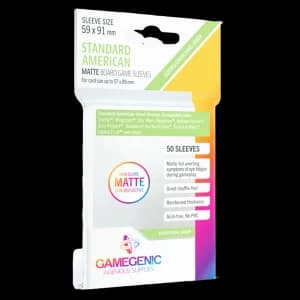 Gamegenic MATTE Standard American Sized Boardgame 59 x 91mm (50 Sleeves)