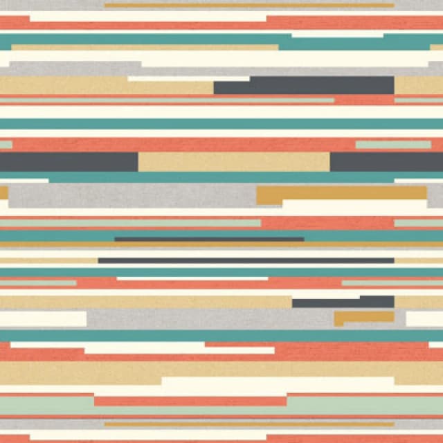 Hoopla Walls Horizontal Stripe Orange & Blue 10M Wallpaper Matt Smooth