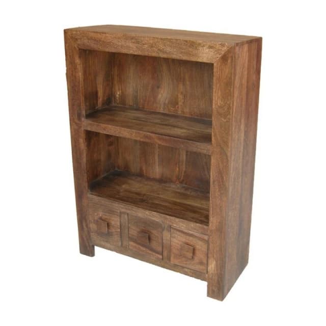 Jaipur Furniture Ltd Small Bookcase - Mango Wood - L30 x W75 x H105cm - Dark Finish in Brown Brown Unisex