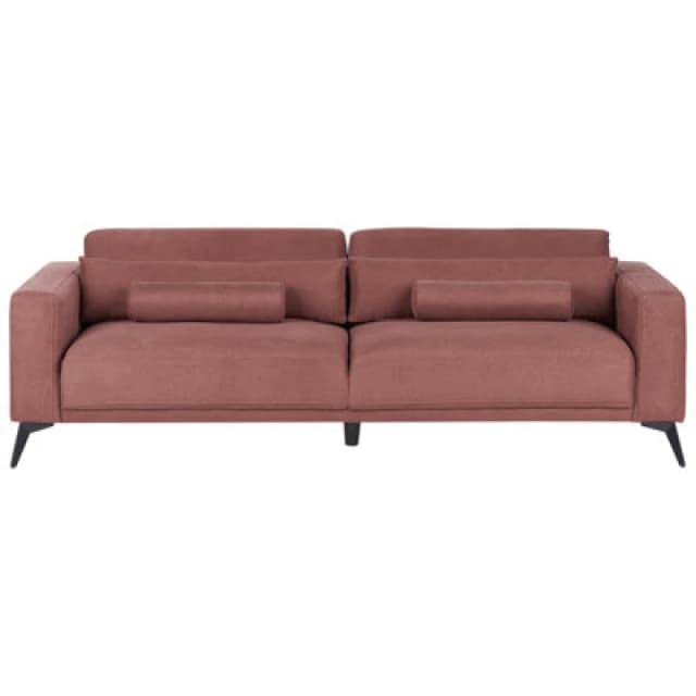 Beliani Sofa 3 Seater Ange Fabric Burgundy