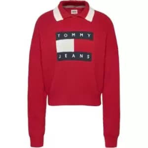 Tommy Jeans Tjw Flag Collar Sweater - Pink