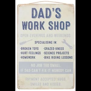 Dad's Work Shop Hanging Sign