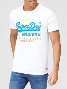 Superdry Vl Tri T-Shirt 220 - White, Size S, Men
