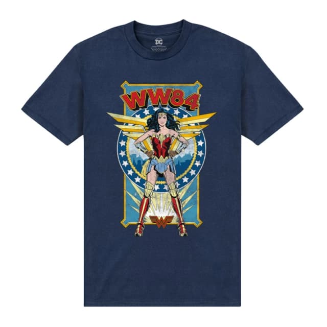 Wonder Woman Mens 84 T-Shirt in Navy Size: Small Navy Male S