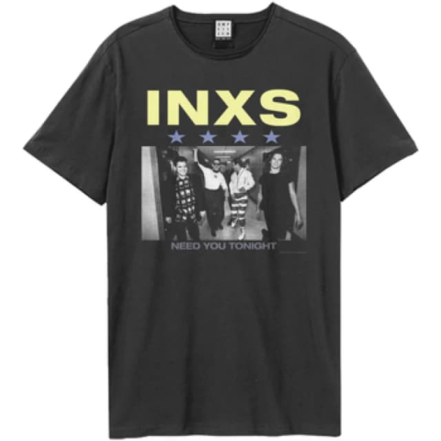 Amplified Amplified Men Need You Tonight INXS T-Shirt in Charcoal Size: X-Small Charcoal XS Male 5063750771649