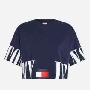 Tommy Jeans Oversized Crop Cotton T-Shirt - L