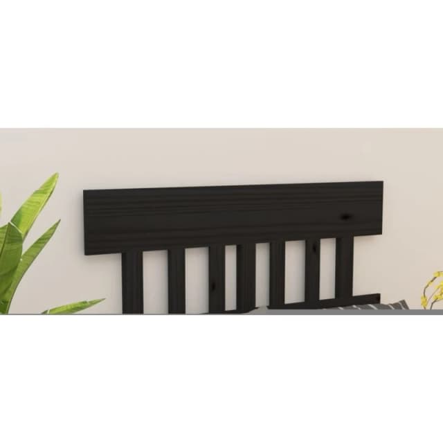 Vidaxl Bed Headboard Black 123.5X3X81cm Solid Wood Pine, Black 819114