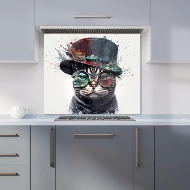 Warren Reed - Designer American Shorthair Cat Splashart Kitchen Splashback Size: 600mm x 750mm Multicolor Unisex 600mm x 750mm