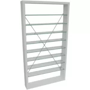 ARIZONA - 760 CD / 350 DVD / Bluray / Media Glass Storage Shelves - White - White