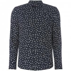 Linea Nash Paint Dab Print Shirt - Dark Navy