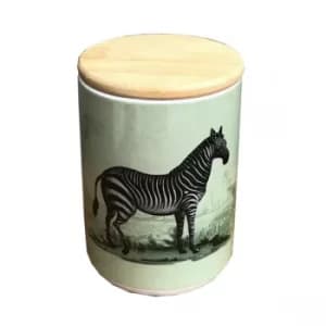 Ceramic Canister With Zebra