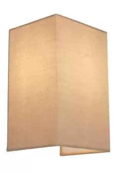 Wall Wash Light with Switch Rectangle Taupe Fabric Shade