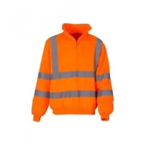 Yoko Unisex Zip Neck Hi-Vis Sweatshirt (3XL) (Orange) - Orange