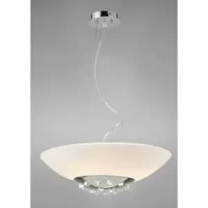 Diyas - Amada pendant lamp 6 Bulbs polished chrome / frosted glass