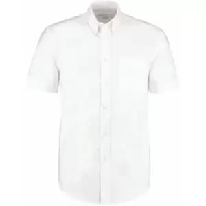 Kustom Kit KK350 Mens 18" Short Sleeve White Oxford Shirt - White