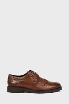 Brown Smart Leather Derby Brogue Shoes