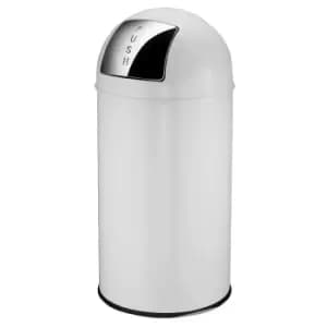 Push rubbish bin, capacity 40 l, HxØ 740 x 350 mm, white