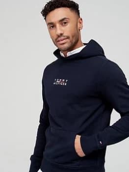 Tommy Hilfiger Square Logo Overhead Hoodie - Desert Sky, Desert Sky, Size L, Men
