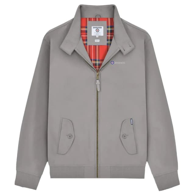 Lambretta Lambretta Men Shower Resistant Harrington Jacket in Dark Grey Size: Small Dark Grey S Male 5063703945530