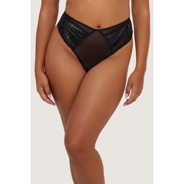 Playful Promises Jacinda Embroidered Thong Black female 20