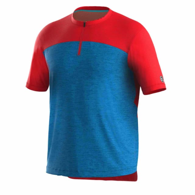 Bicycle Line Mens Sentiero MTB UPF Protection Short Sleeve Cycling Jersey Avio Blue male Small