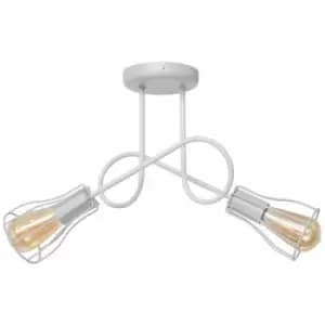 Helam Oxford Multi Arm Semi Flush Ceiling Light White 41cm