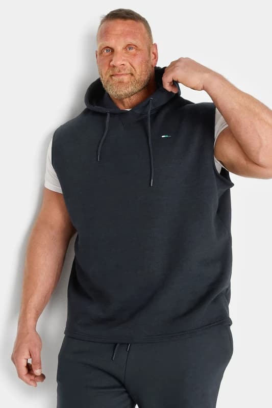 BadRhino BadRhino Men Sleeveless Hoodie in Blue Size: 5-6X-Large Blue 5-6XL Male 5057147756104