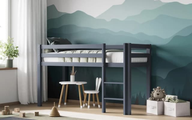 Flair Elara Wooden Shorty Mid Sleeper Bed Grey