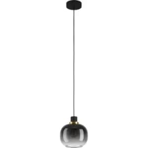 Eglo - Oilella Black/Grey Smoked Pendant - Black, Brass