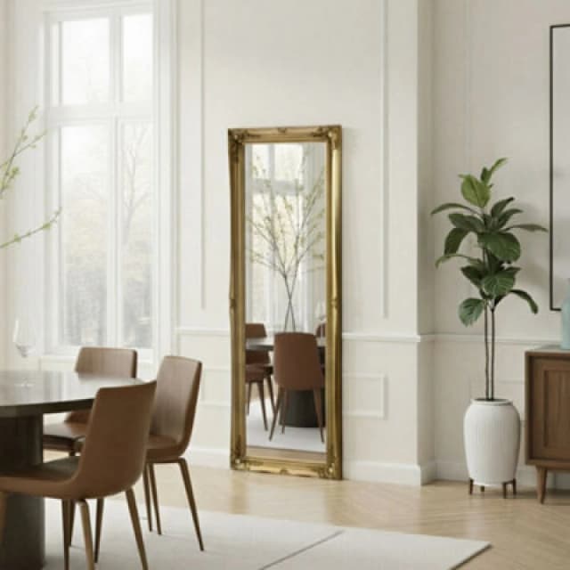 Yearn Mirrors French Style Carved Tall Mirror Gold 166x60cm Gold