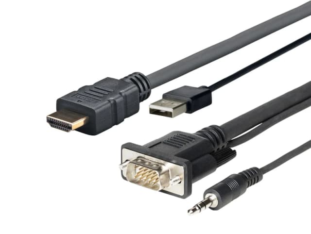 Vivolink PROHDMIMVGA1 video cable adapter 1m HDMI+VGA+USB+3.5mm HDMI+