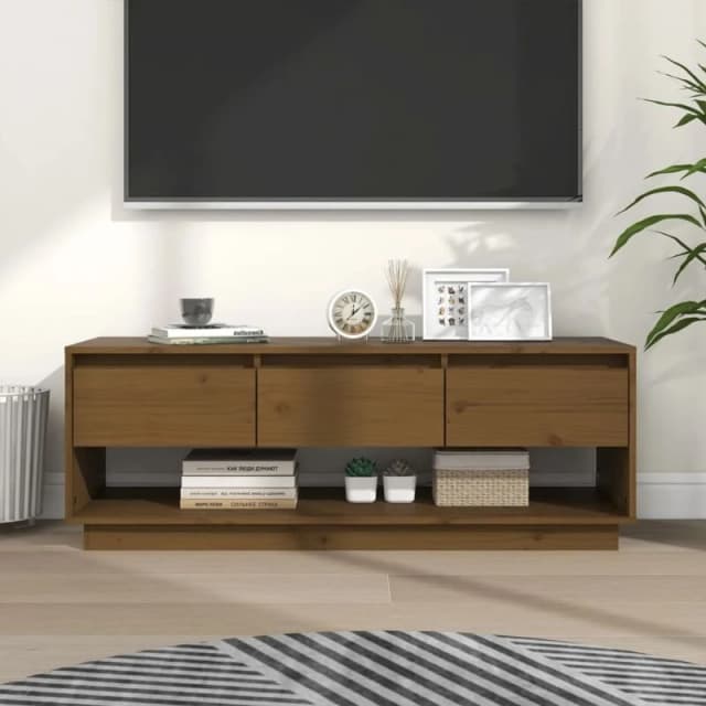 VIDAXL TV Cabinet Honey Brown 110.5x34x40cm Solid Wood Pine Vidaxl 8720286904855