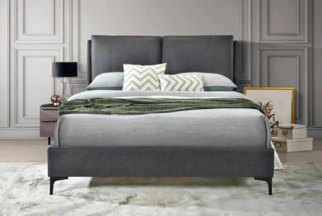 Flintshire Ashleigh Grey Fabric Bed Frame - 4ft6 Double