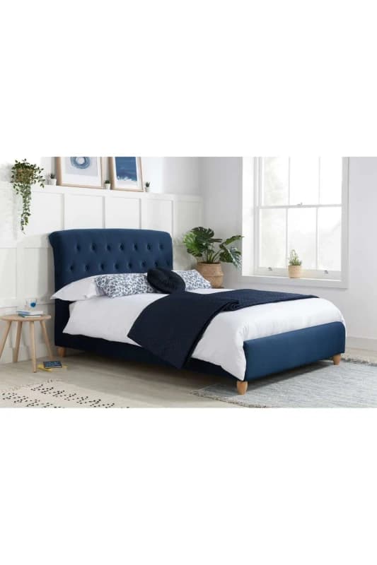 Birlea Birlea Brompton Bed in Mid Blue Size: Small Double Mid Blue Small Double Unisex 5056206635596