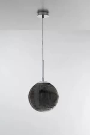 Greenwich Round Glass Ceiling Pendant, Grey, E27