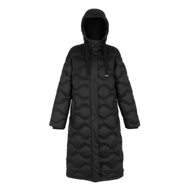 Womens long hooded down jacket Regatta Embrie Noir Female 46