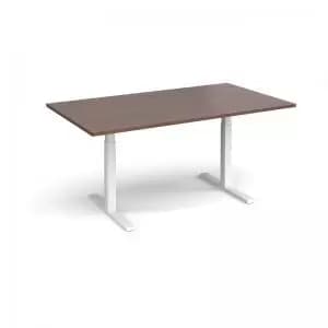 Elev8 Touch boardroom table 1800mm x 1000mm - white frame and walnut