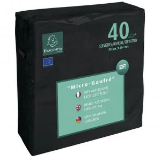 Exacompta Napkins Micro High Quality Embossed Paper Black (Pack...