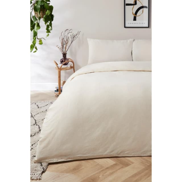Homelife Washed Linen Blend Duvet Set - Nude Nude King