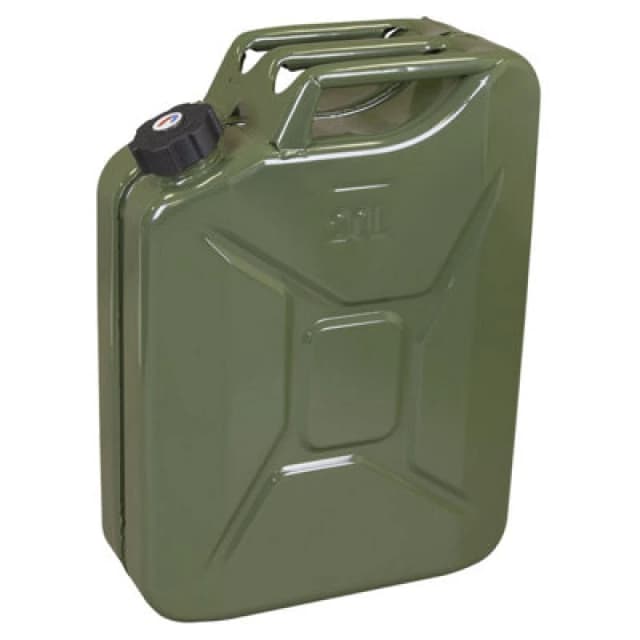 Sealey Screw Cap Metal Jerry Can JC20SCG Colour: Green