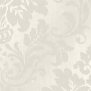 Grandeco Royal House Fabric Damask Taupe Wallpaper