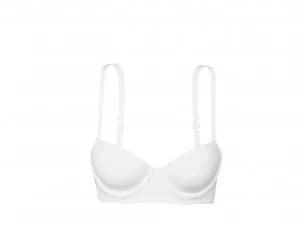 DKNY Classic cotton lace trim balconette bra White