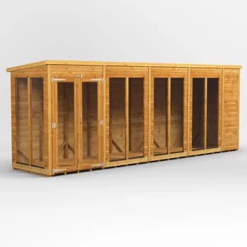 18x4 Power Pent Summerhouse - Brown