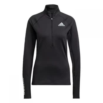adidas Adizero half Zip Long-Sleeve Top Womens - Black