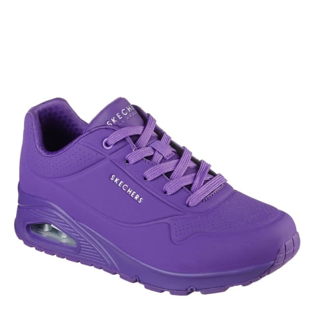 Skechers Womens Durabuck Lace Up Classic Low-Top Trainers Purple female 2 (35)
