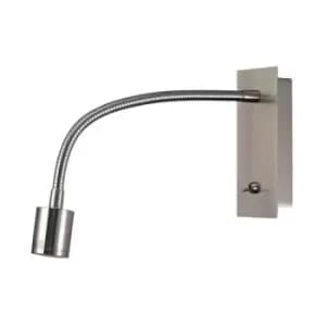 Wall lamp with satin Winslow Nickel e-reader 1 bulb 14,5cm